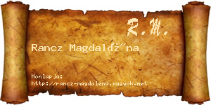 Rancz Magdaléna névjegykártya